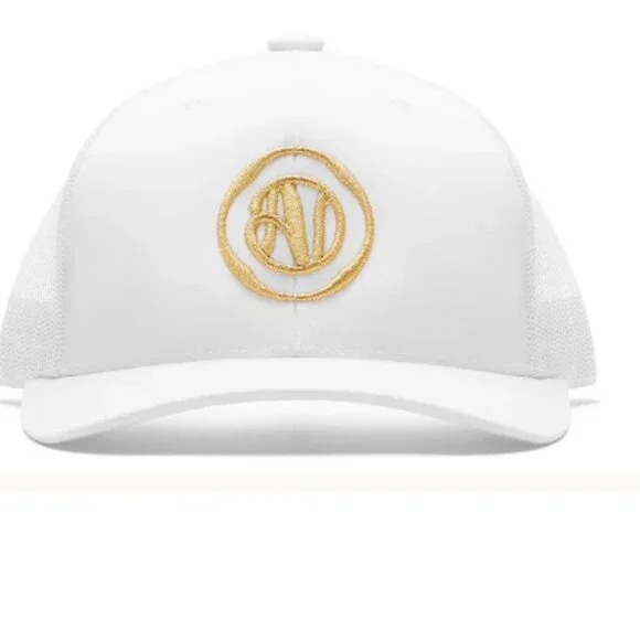 Agent Nateur White with gold embroidery Trucker Hat NEW - Picture 2 of 6